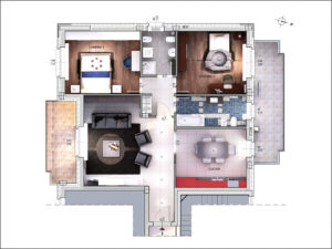 Disegno Trilocale Residenza Alpi